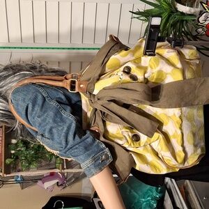 Deux Lux Sage and Yellow Hobo Bag 20x13